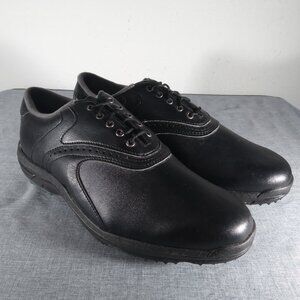 FootJoy Mens GREENJOYS Black Golf Shoes Size 9.5 M Traction Cleat Sole 45462 EUC